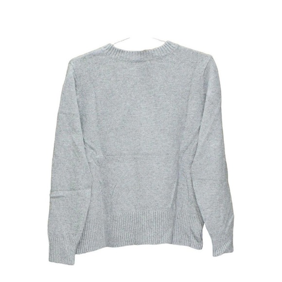 Charter Club Long-Sleeve Crewneck Sweater Silver Tin Heather L - Picture 3 of 3